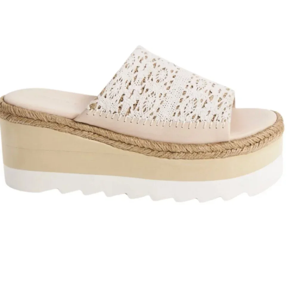 NEW Free People Santorini Platform Slide Sandal (Women) 10M, PLASTER READ